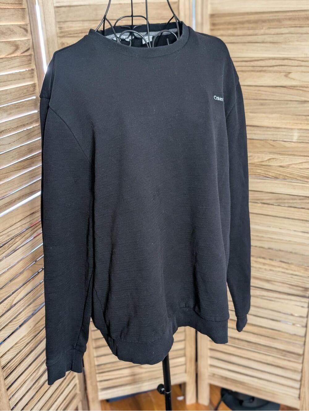 Calvin Klein Sweatshirt Pullover Crew Neck Athleisure Activewear Black L